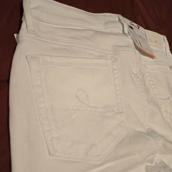 Seven7 Womens Breezy Crop High Rise Skimmer Cropped Raw Hem Jeans White Size 8 - Picture 8 of 8